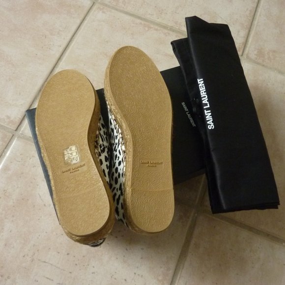Saint Laurent Animal-Print Canvas Espadrilles 7.5 - Picture 5 of 14